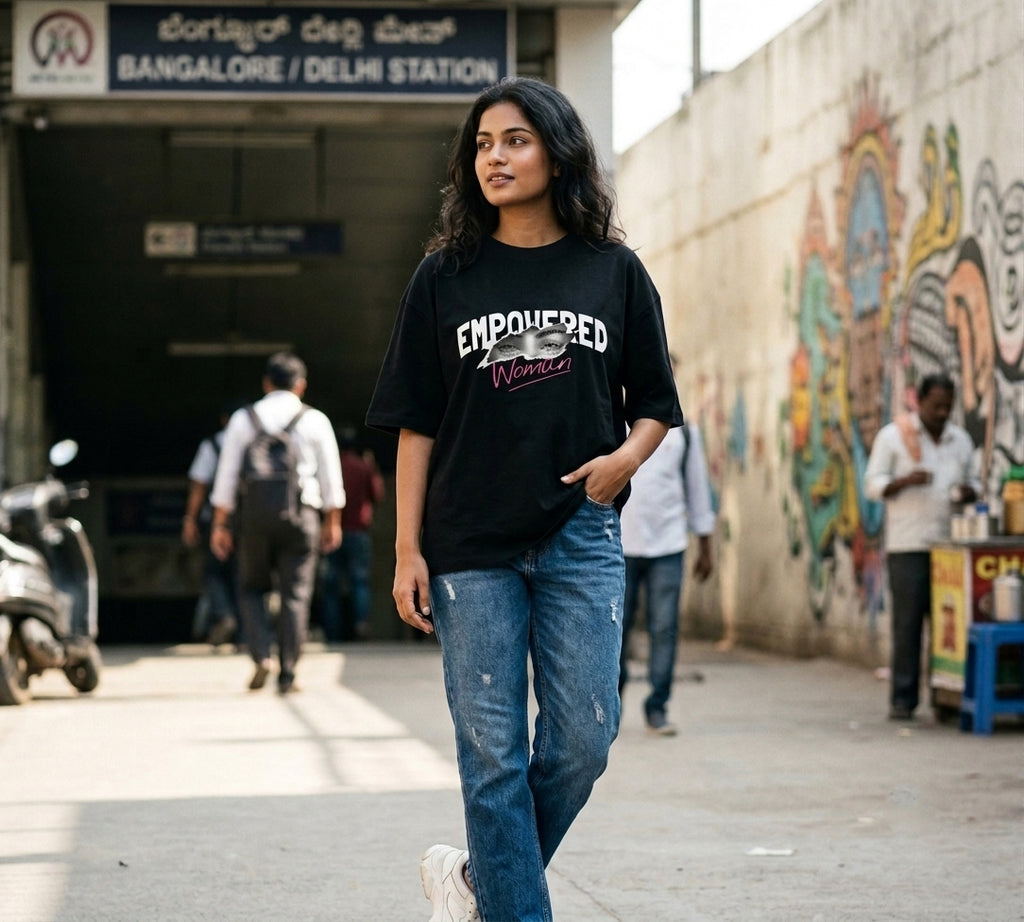 Empowered Woman Oversized T-Shirt | Bold Statement Graphic Tee