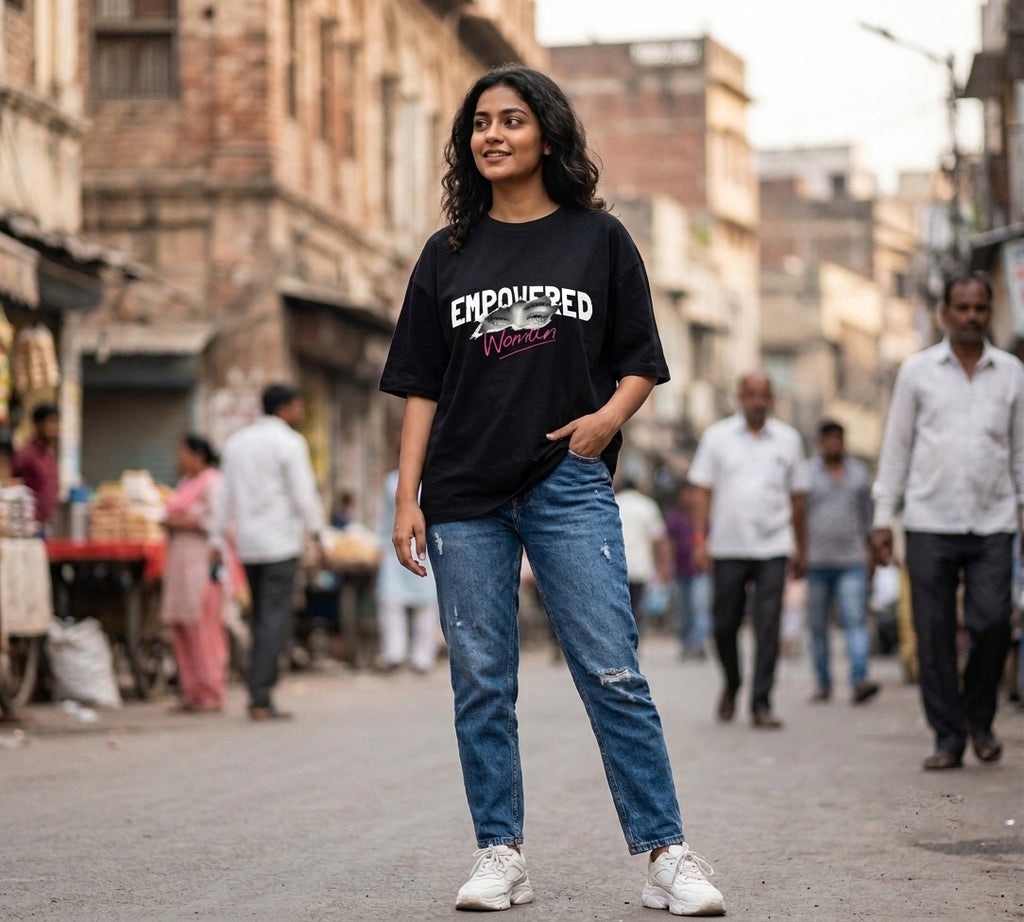 Empowered Woman Oversized T-Shirt | Bold Statement Graphic Tee
