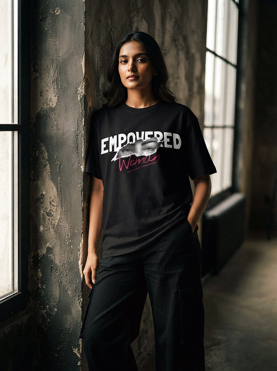 Empowered Woman Oversized T-Shirt | Bold Statement Graphic Tee