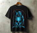 Owl & Skull Oversized T-Shirt | Dark Streetwear Graphic Tee