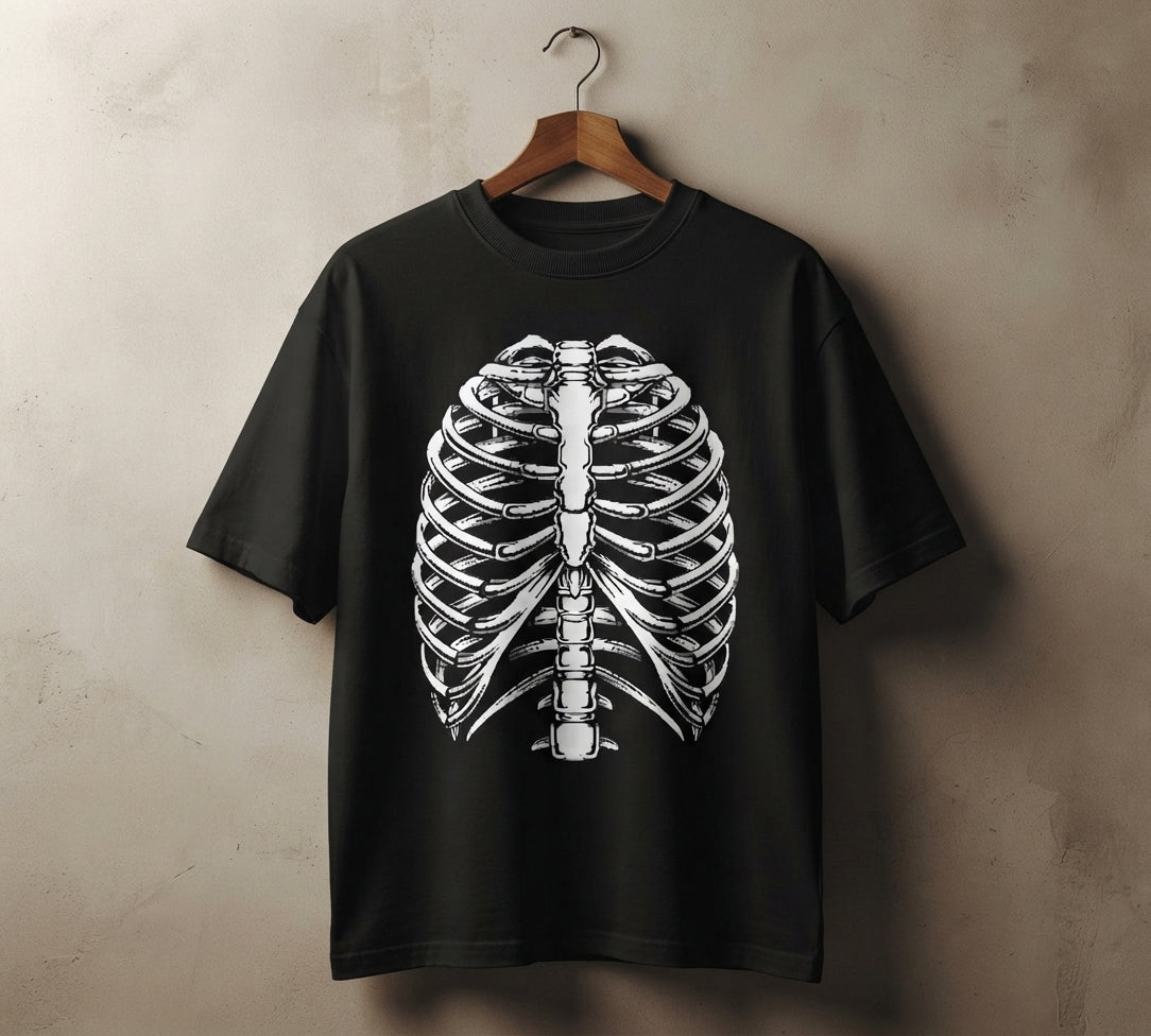 Ribcage Oversized T-Shirt | Skeleton Graphic Streetwear Tee