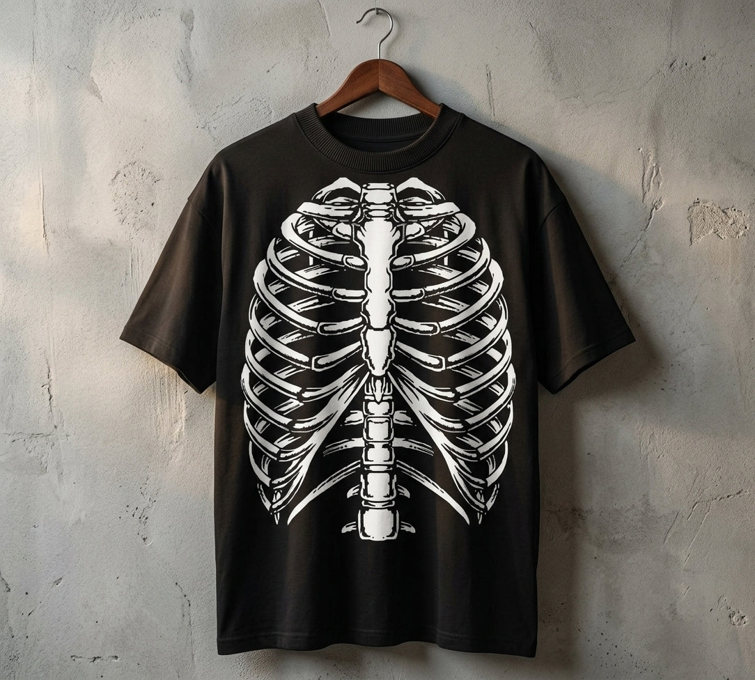 Ribcage Oversized T-Shirt | Skeleton Graphic Streetwear Tee