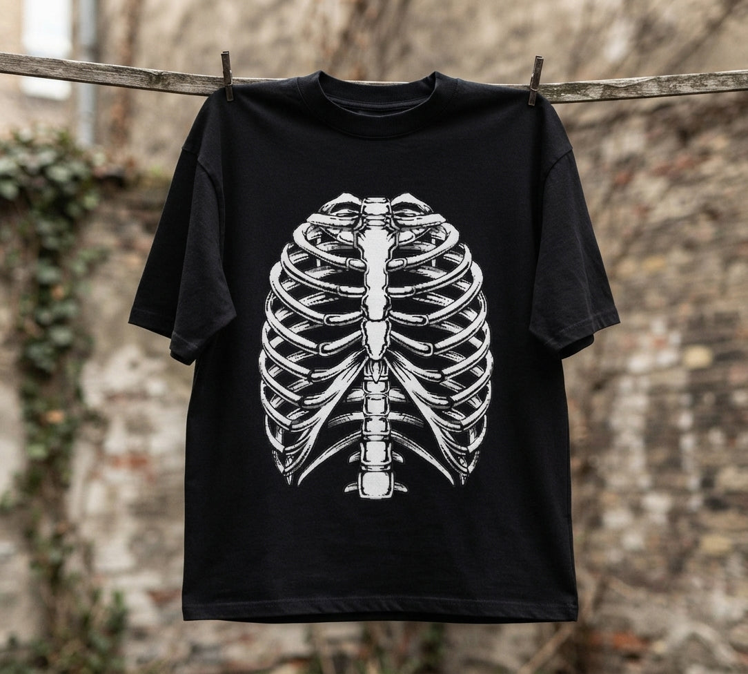 Ribcage Oversized T-Shirt | Skeleton Graphic Streetwear Tee