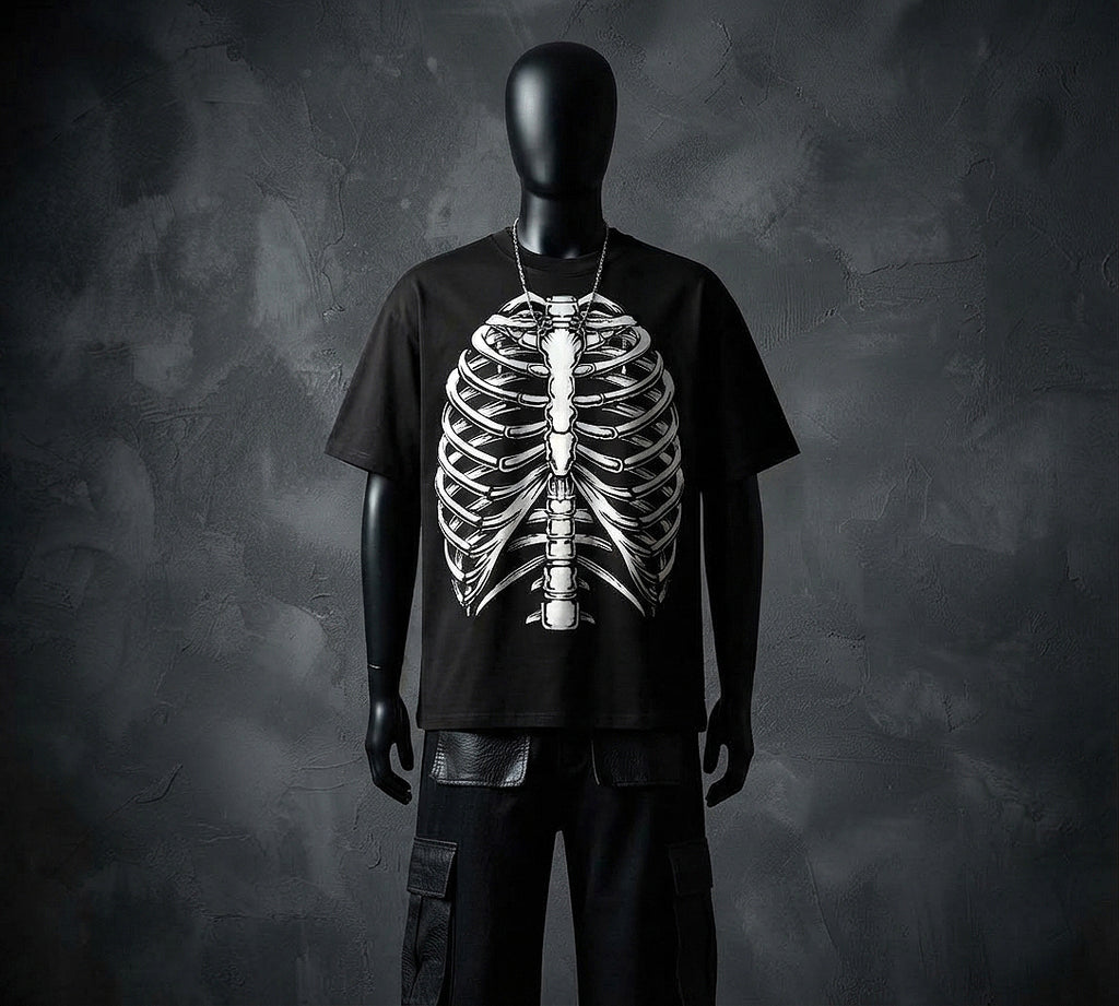 Ribcage Oversized T-Shirt | Skeleton Graphic Streetwear Tee