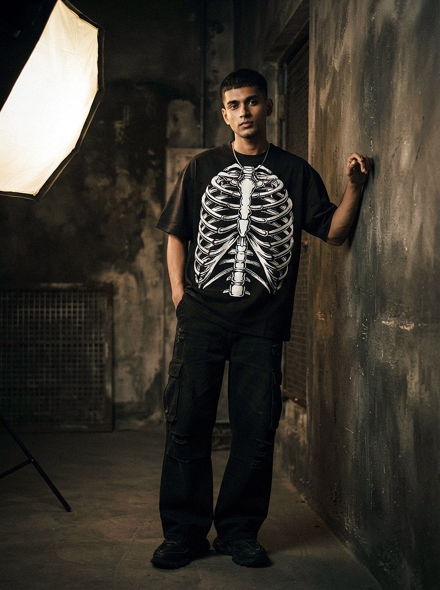 Ribcage Oversized T-Shirt | Skeleton Graphic Streetwear Tee