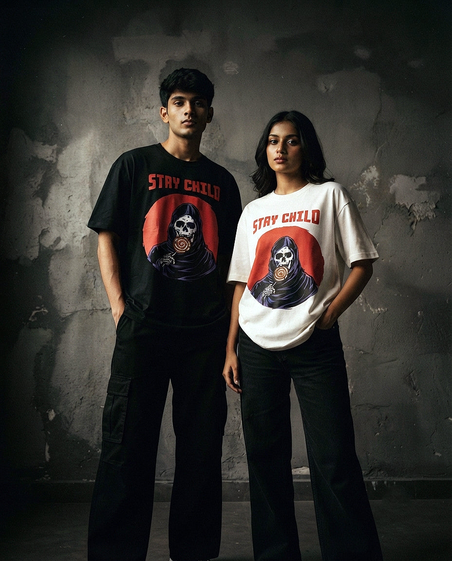 Stay Child Oversized T-Shirt | Reaper Graphic Streetwear Tee