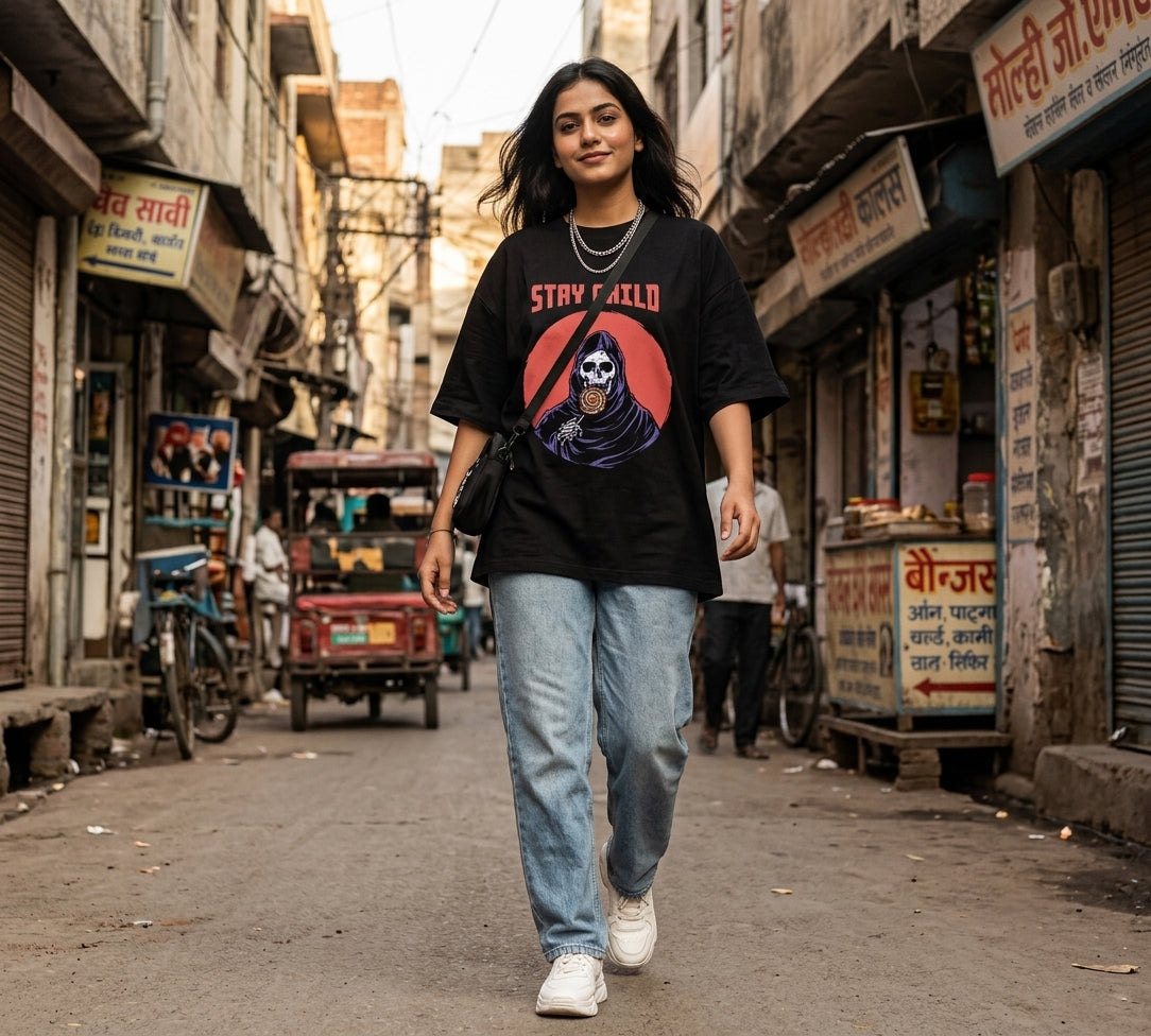 Stay Child Oversized T-Shirt | Reaper Graphic Streetwear Tee
